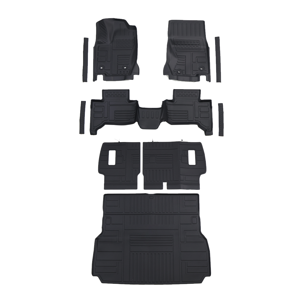 PLOMOR black waterproof TPE floor mats & boot liner set for Toyota LC250 LHD