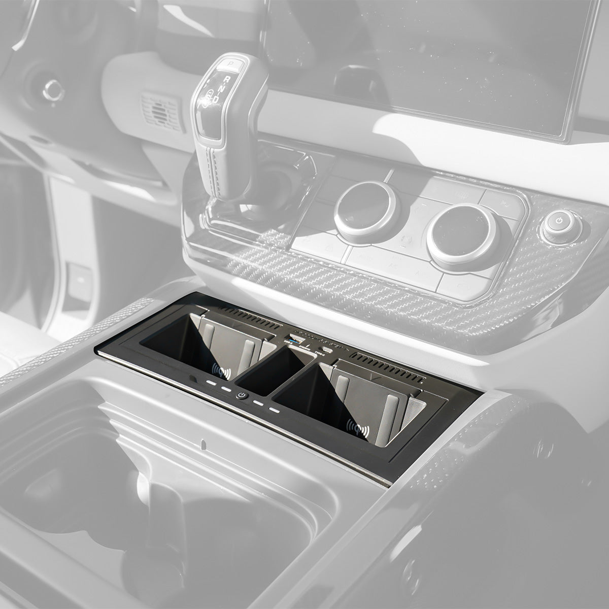 Dual Wireless Charging Console with USB Ports for Land Rover Defender 90/110/130