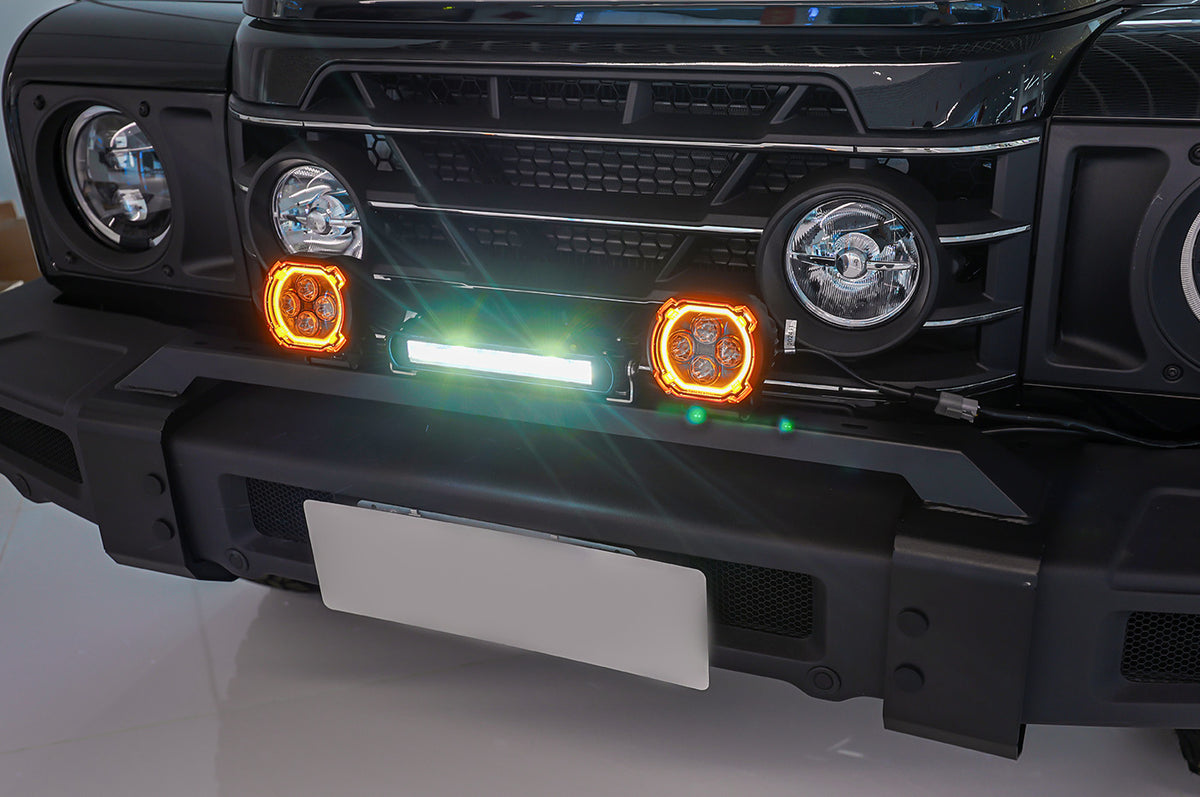 Front bumper spotlight bracket for INEOS Grenadier - Front Bumper Spotlight Mount Bracket for INEOS Grenadier – Steel Auxiliary Light Bar