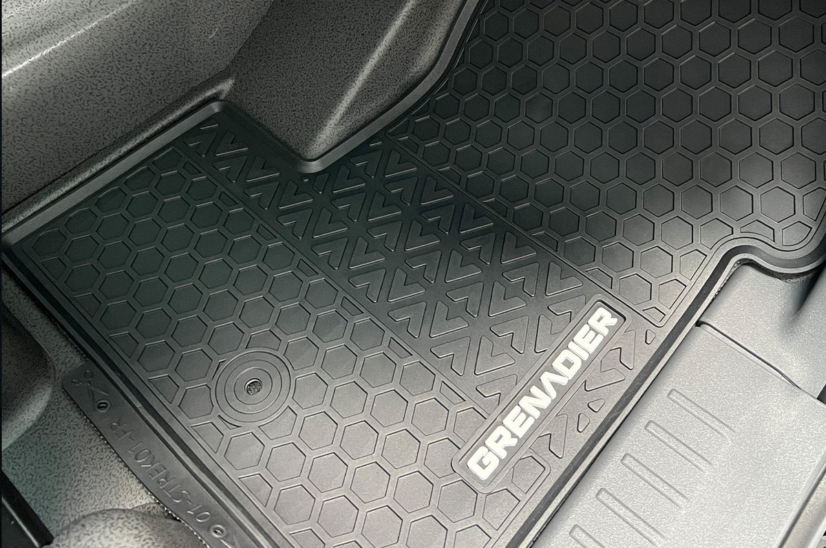 Custom-fit latex floor mats for INEOS Grenadier - Full Set Floor Mats for INEOS Grenadier – Latex Rubber Material