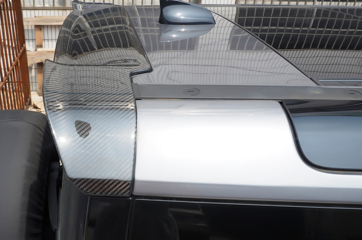 Perfect Fit - Land Rover Defender L663 Rear Roof Spoiler – Carbon Fibre / Gloss Black ABS