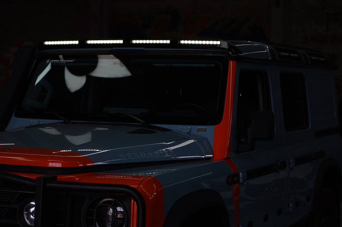 Roof-mounted LED light bar for INEOS Grenadier. - Roof-Mounted Light Bar for INEOS Grenadier – ABS Housing