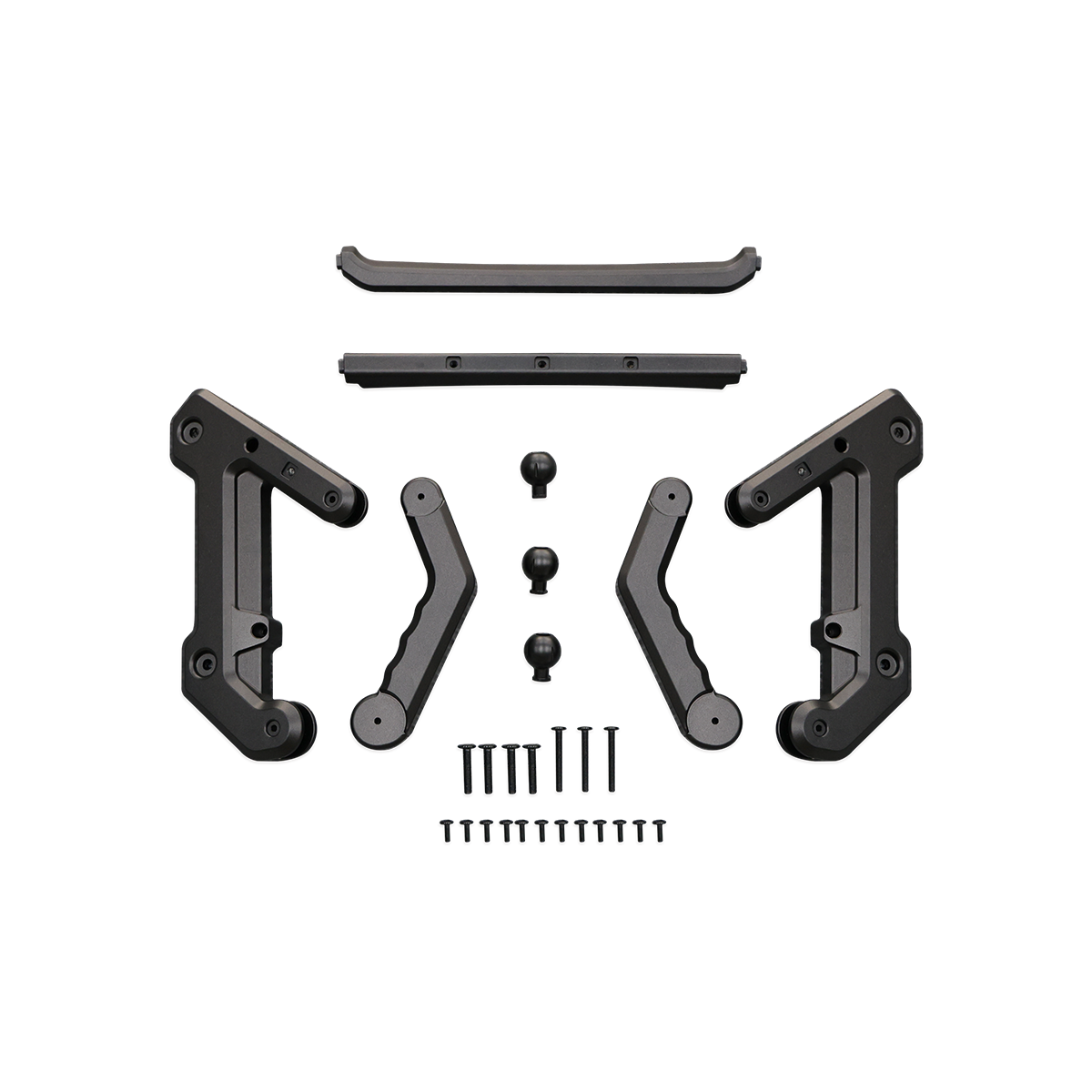 Black anodised aluminium central console extension for Defender 90/110