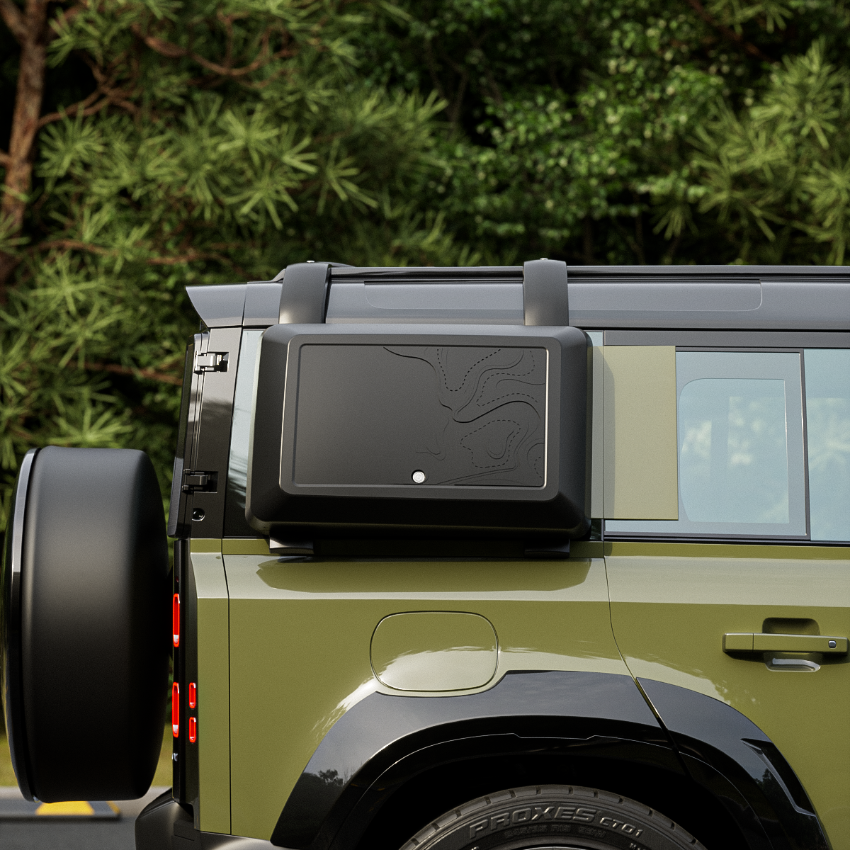 Durable matte black ABS construction for Defender storage box