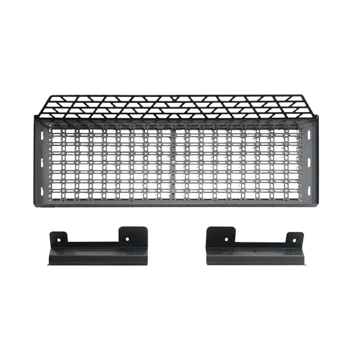 Secure placement of lightweight items on INEOS Grenadier upper rear cargo shelf without occupying valuable floor space.