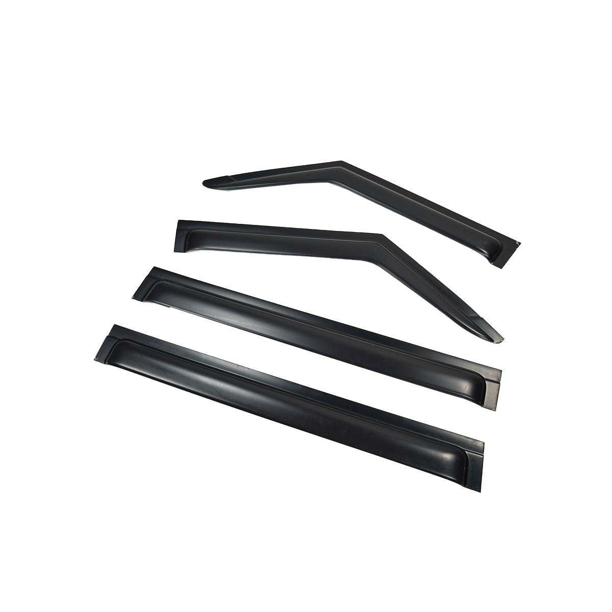 PLOMOR Defender ABS black window visors front view