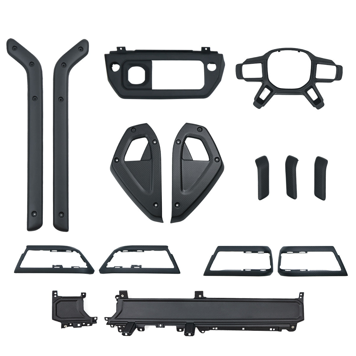 Dashboard carbon fiber trim installed on Defender 90 110 130