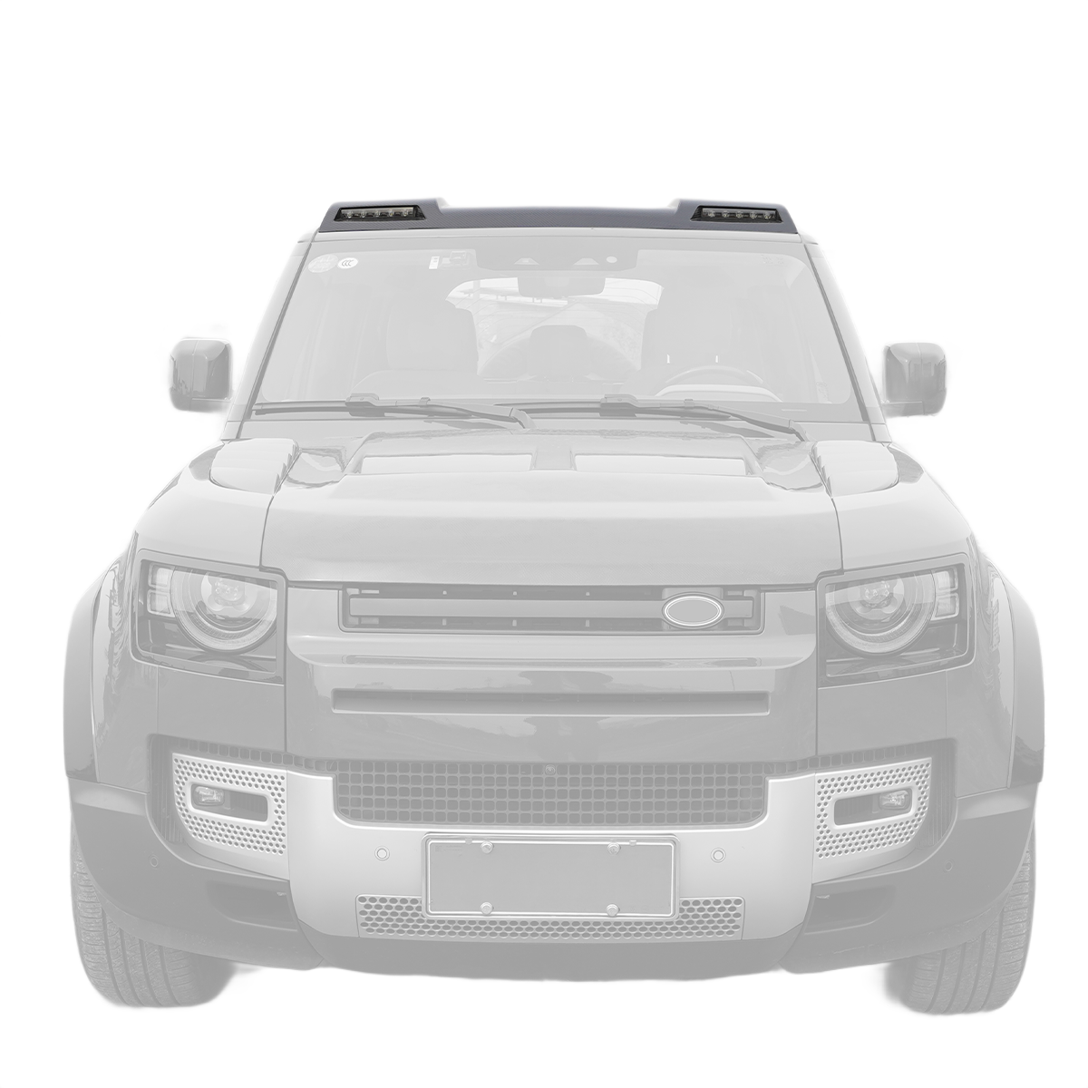 PLOMOR Dual LED Short Roof Light Bar ABS Installed Front View