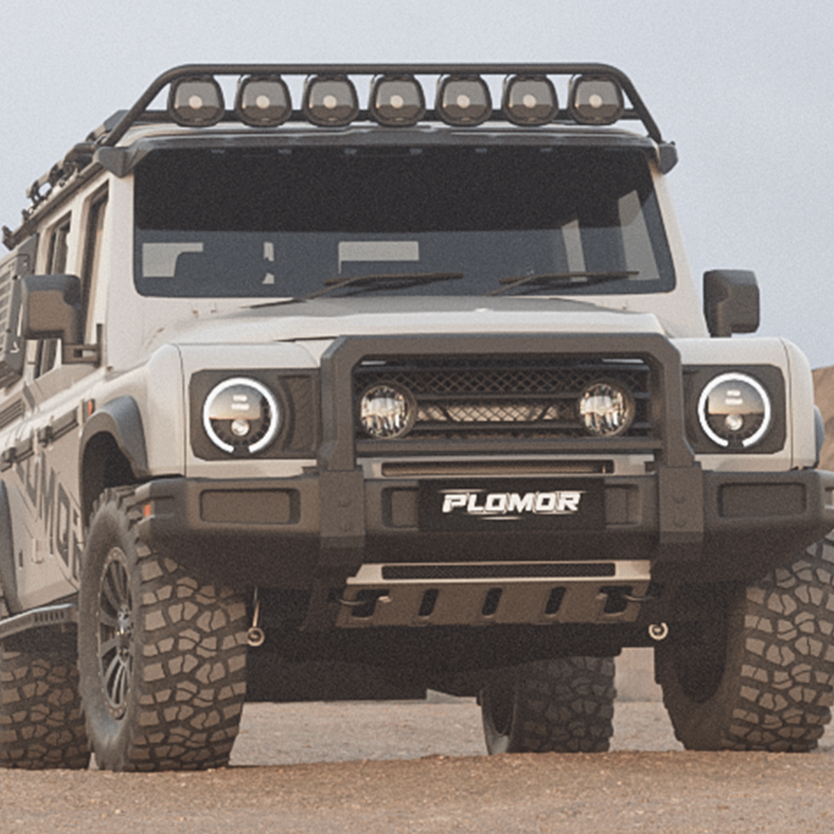 PLOMOR Heavy Duty Steel Front Bumper for INEOS Grenadier with Black Powder Coating
