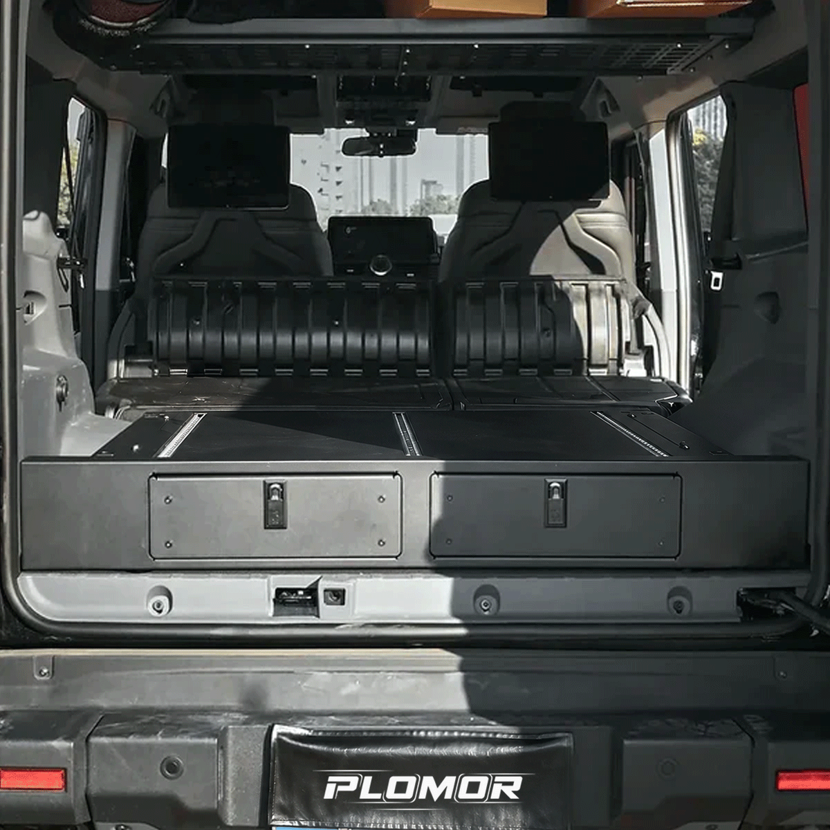 INEOS Grenadier overland drawer storage system installed in cargo area