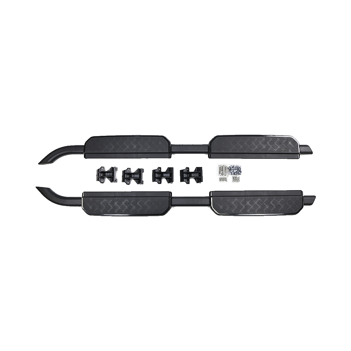 PLOMOR aluminium side steps for Land Rover Defender L663 90 & 110/130, OEM-style design, lightweight and durable