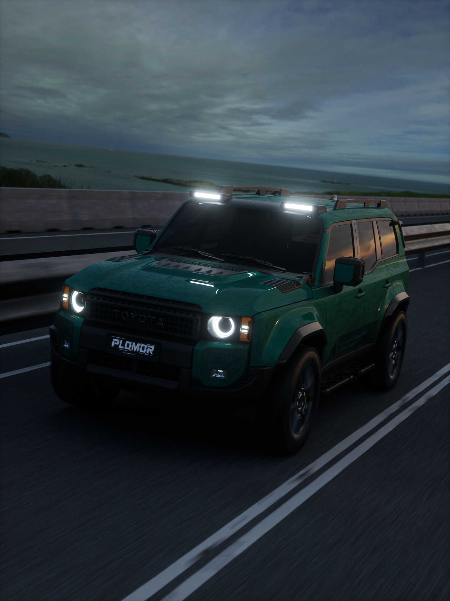 PLOMOR Land Rover Defender L663 night drive lighting and premium exterior upgrade