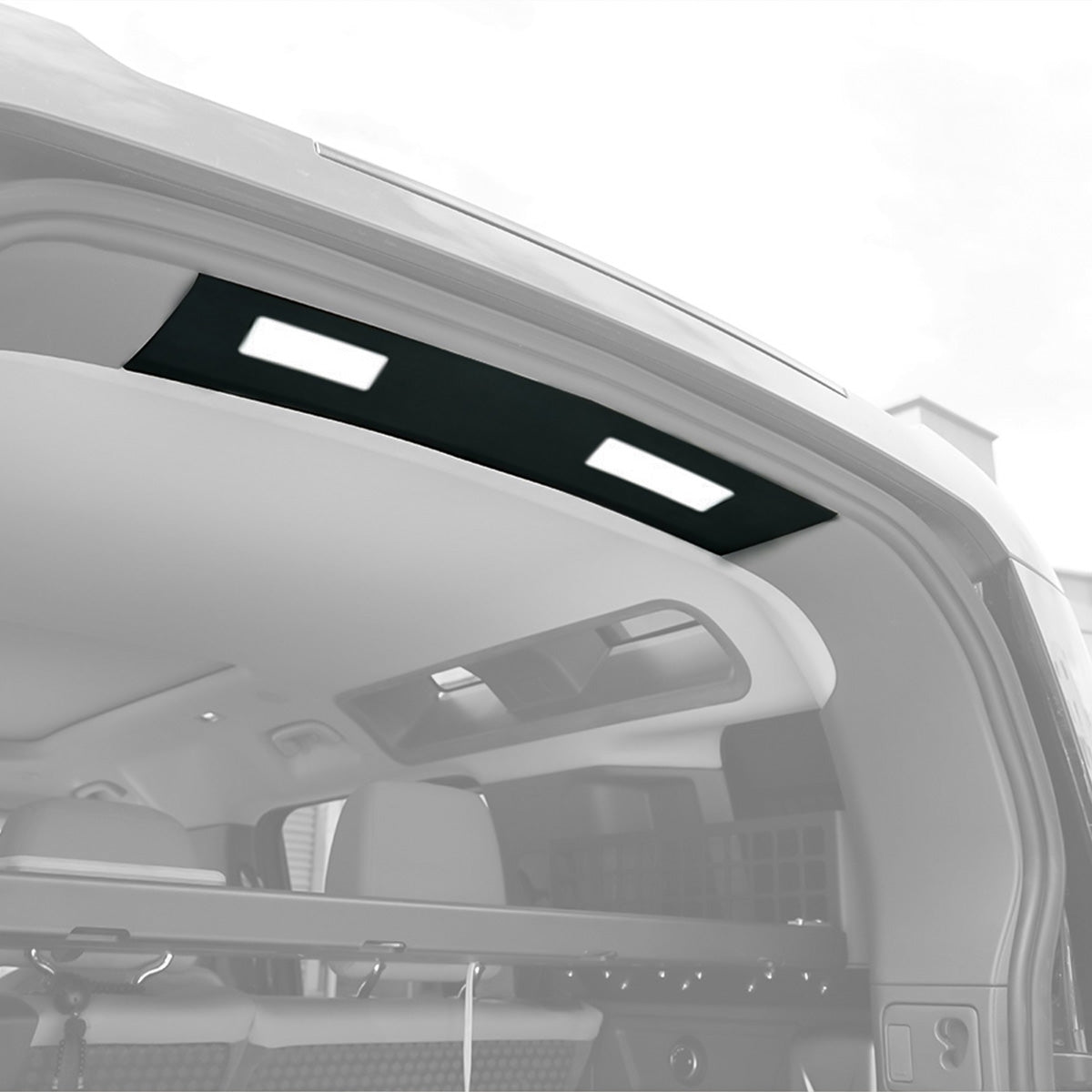 PLOMOR Rear Cargo LED Roof Light Back View Installed for Defender