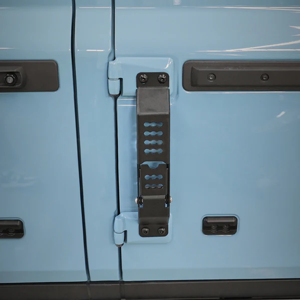 Ineos Grenadier Door Hinge Step - Folding Metal Pedal - Black Steel