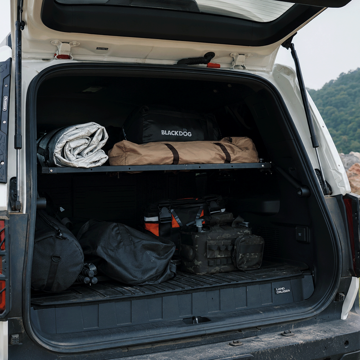 Toyota Land Cruiser LC250 Modular Steel Rear Cargo Shelf & Trunk Storage Rack (2024–2027)