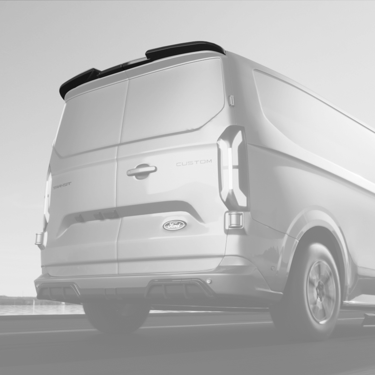 Rear Spoiler for Ford Transit Custom – Gloss Black ABS