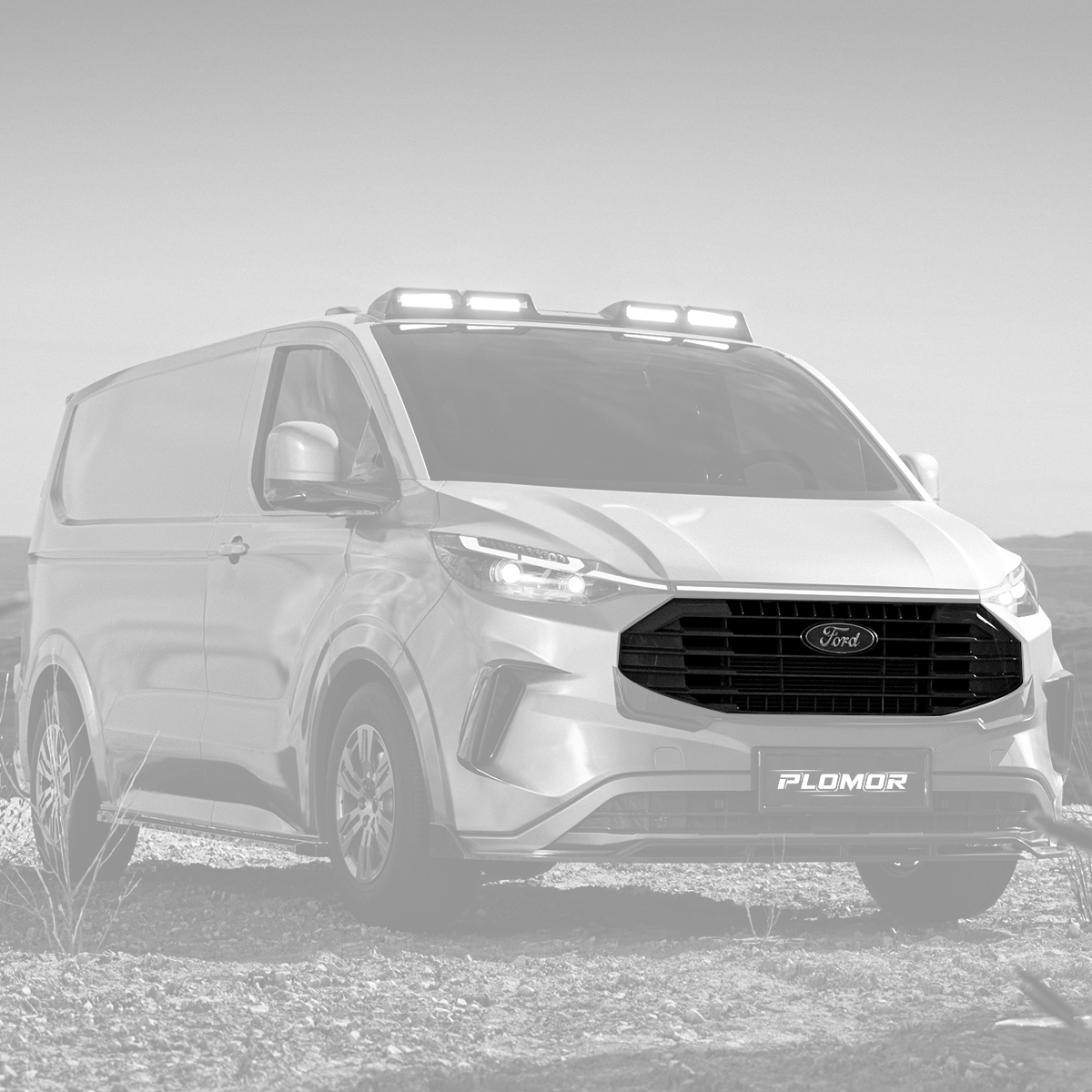 Front Grille with LED Light for Ford Transit – Gloss Black ABS