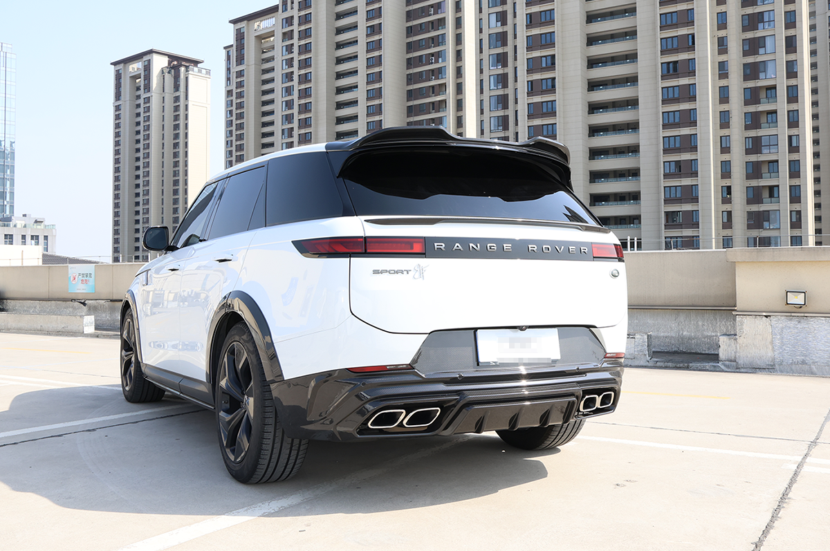 S/S Quad Square Exhaust Tips for Range Rover Sport L461 - Silver Quad Exhaust Tips (Square) for Range Rover Sport L461 – S/S Finish