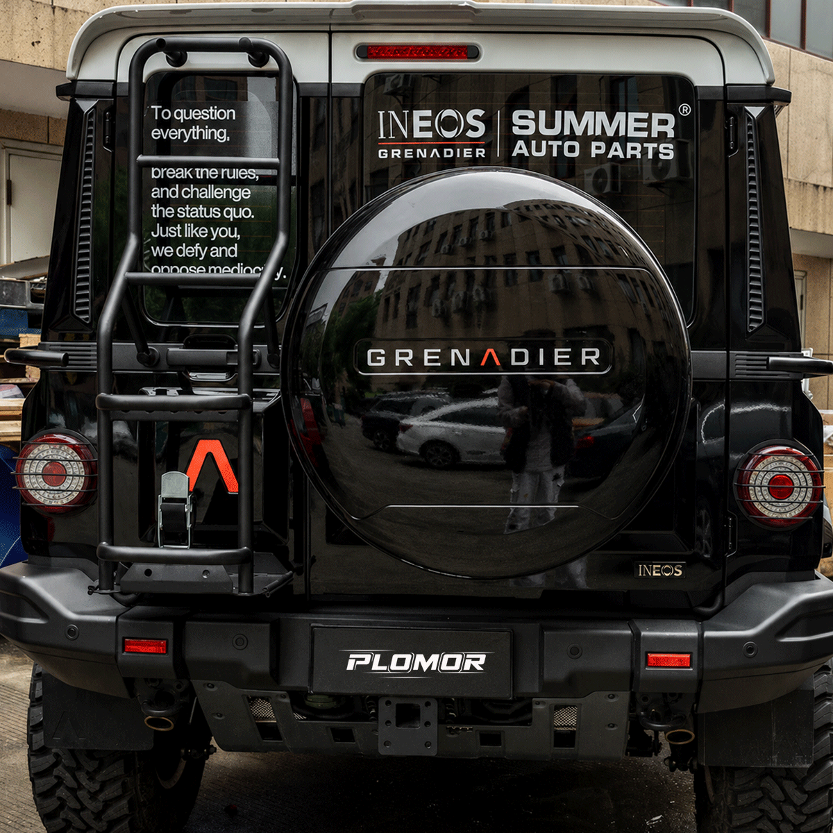 PLOMOR Hard Spare Wheel Cover for INEOS Grenadier Wagon 2023–2025 | Defender-Style Hard Shell Tyre Cover