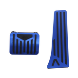 Accelerator & Brake Pedal Covers -Anti-Slip Aluminium (Black / Blue / Silver)-14