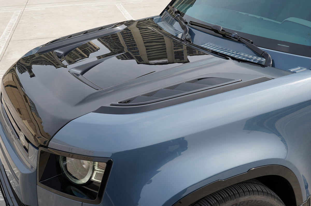 Defender 90 110 130 Bonnet Vent Trim – Aerodynamic Style - Bonnet Insert – One-Piece Aerodynamic Design