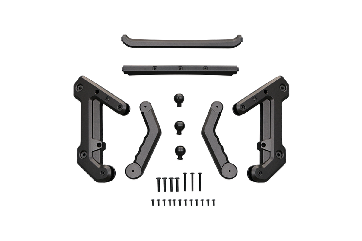 Defender 90/110 Centre Console Extension – Black Aluminium - Black Aluminum Center Console Extension Bracket for Land Rover Defender