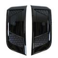 Gloss black ABS side vent cover front angle for Defender 90/110