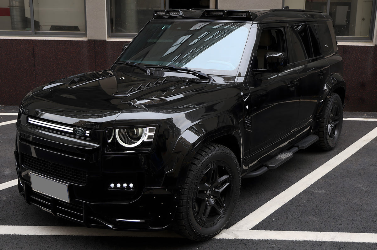 Bold Signature Styling - PLOMOR Defender 90/110 Side Vent Covers – Gloss Black ABS Exterior Upgrade