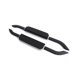 Defender aluminum side steps silver trim-2
