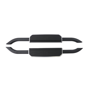 Defender aluminum side steps silver trim