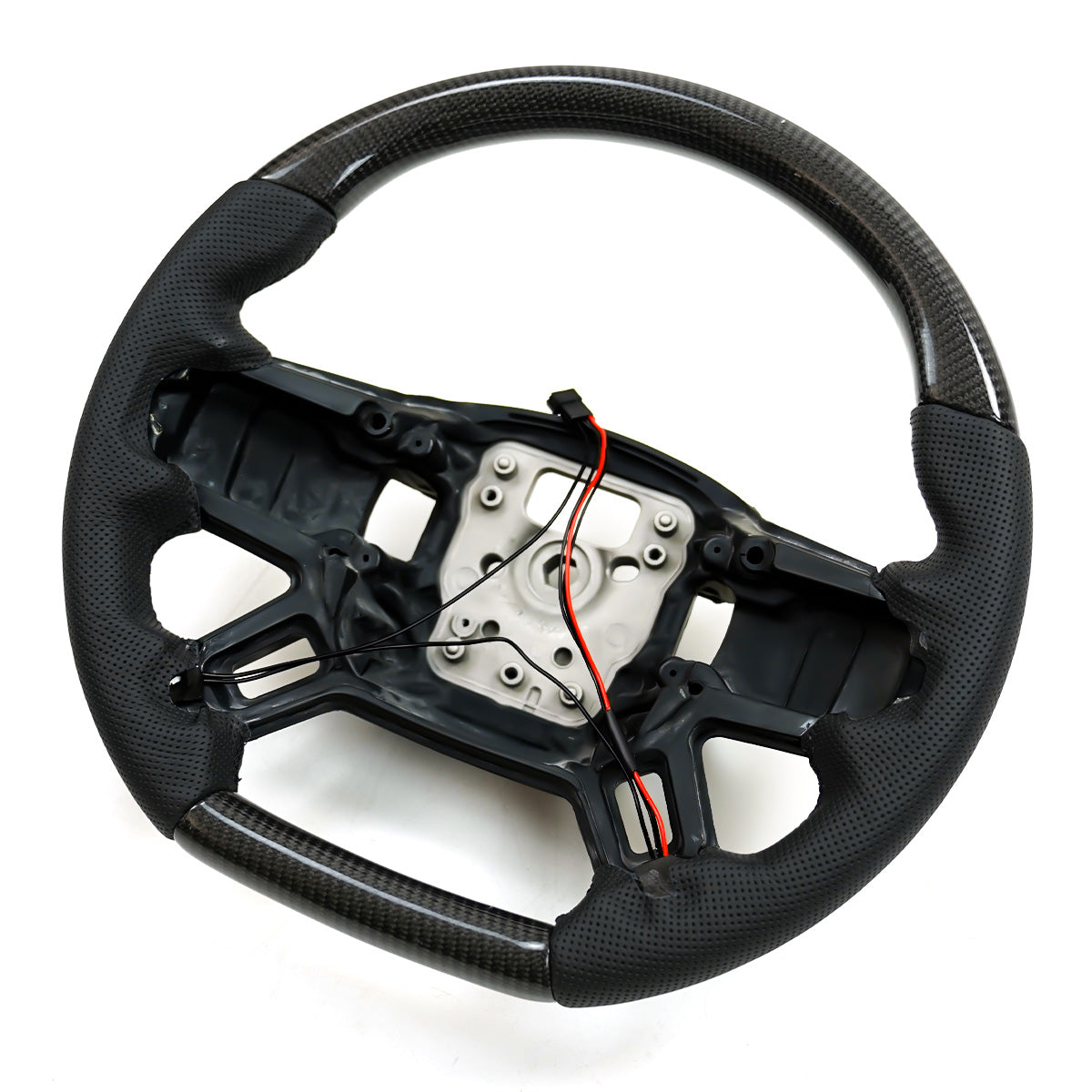 Flat-Bottom Perforated Steering Wheel  Nappa / Carbon Fiber + Nappa-7