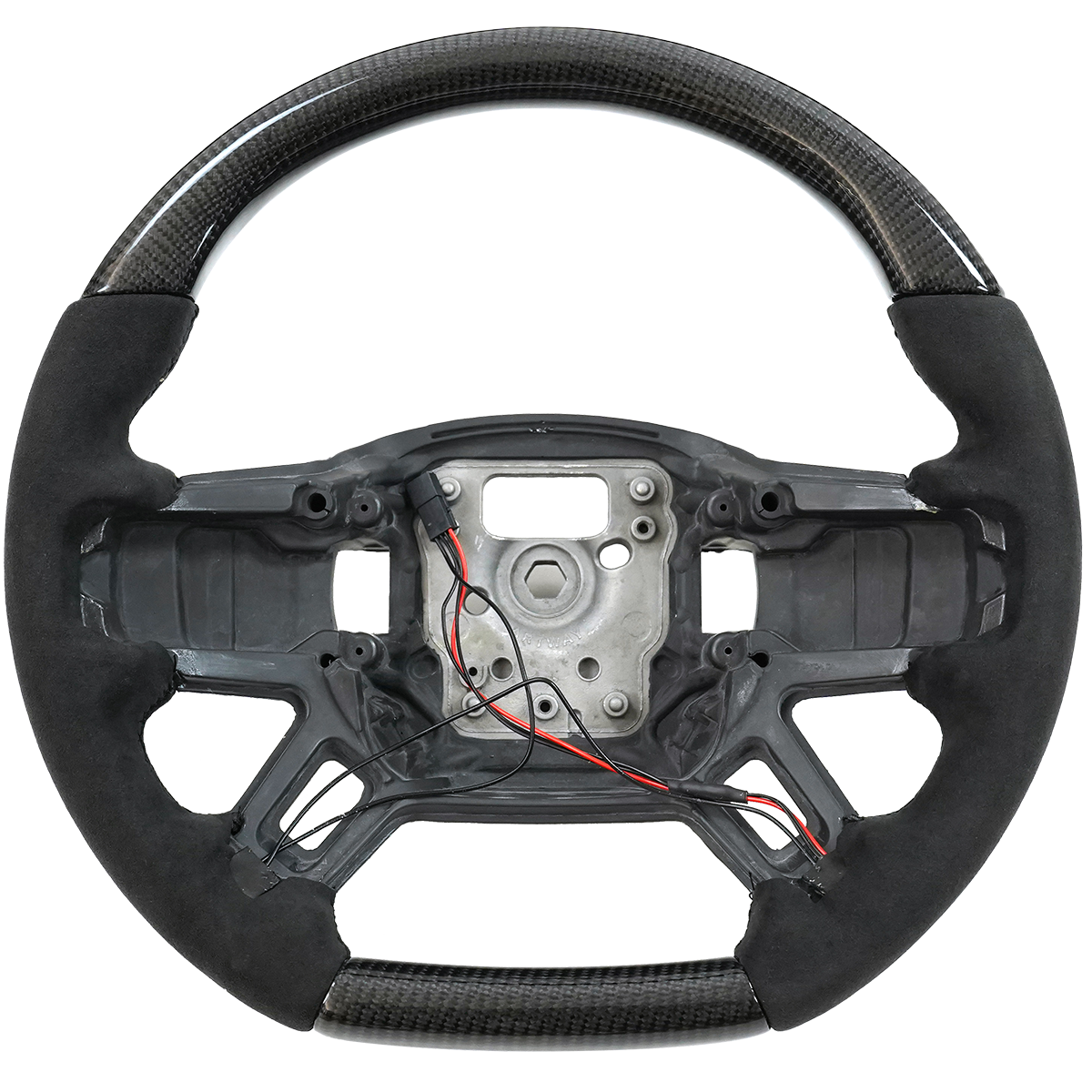 Flat-Bottom Performance Steering Wheel – Nappa / Alcantara / Alcantara + Carbon Fiber-1