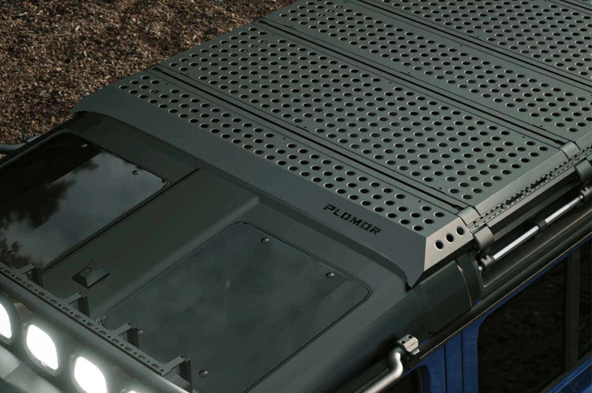 Optimised Drainage Structure - PLOMOR INEOS Grenadier Steel Roof Rack Platform – Black OEM Bolt-On Modular Roof Tray