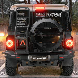 Installed taillight guards on Ineos Grenadier, protecting rear lights from debris, scratches and minor impacts during off-road driving.