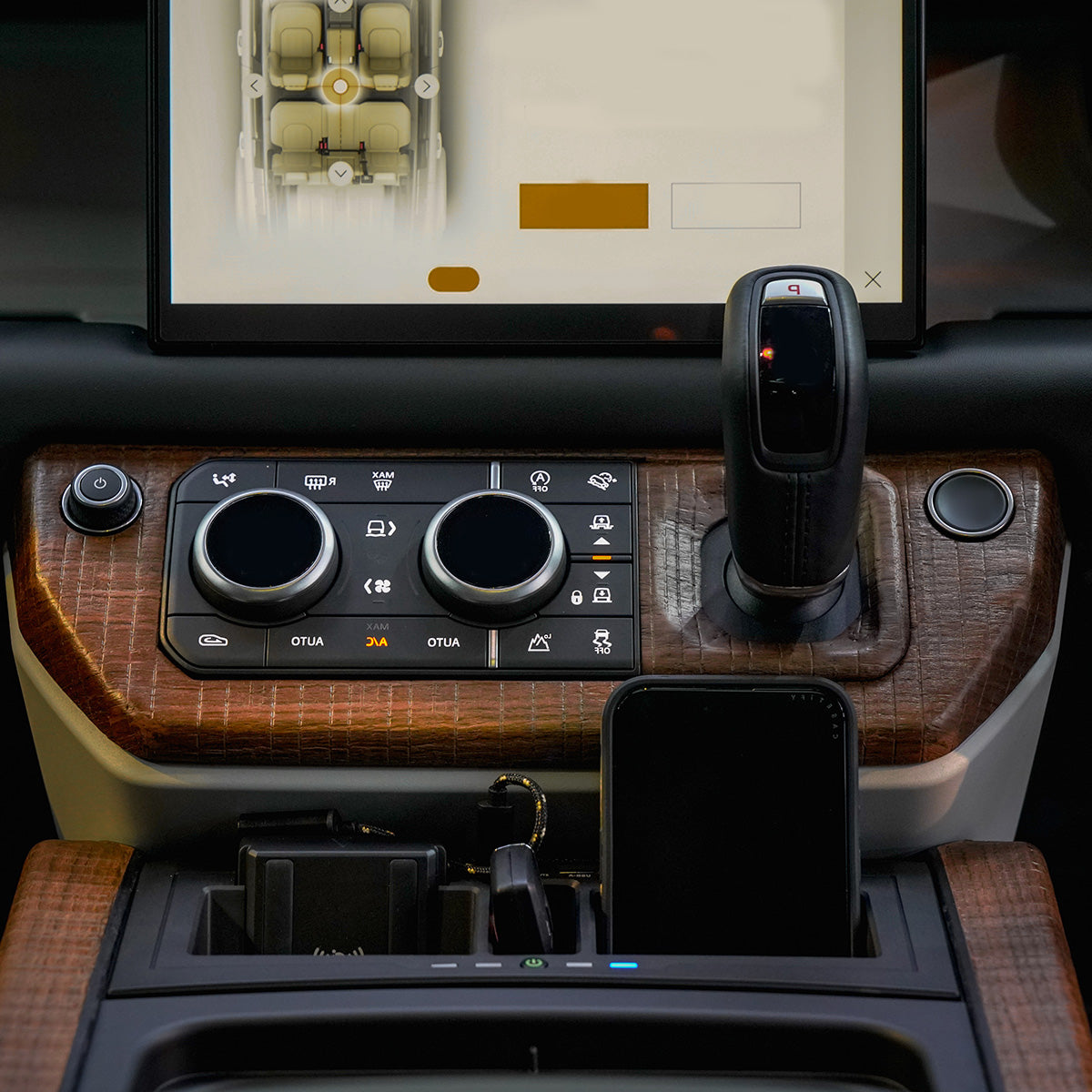 Defender door panel wood trim installed detail