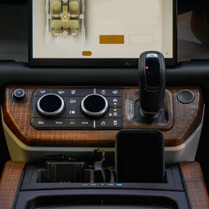 Defender door panel wood trim installed detail