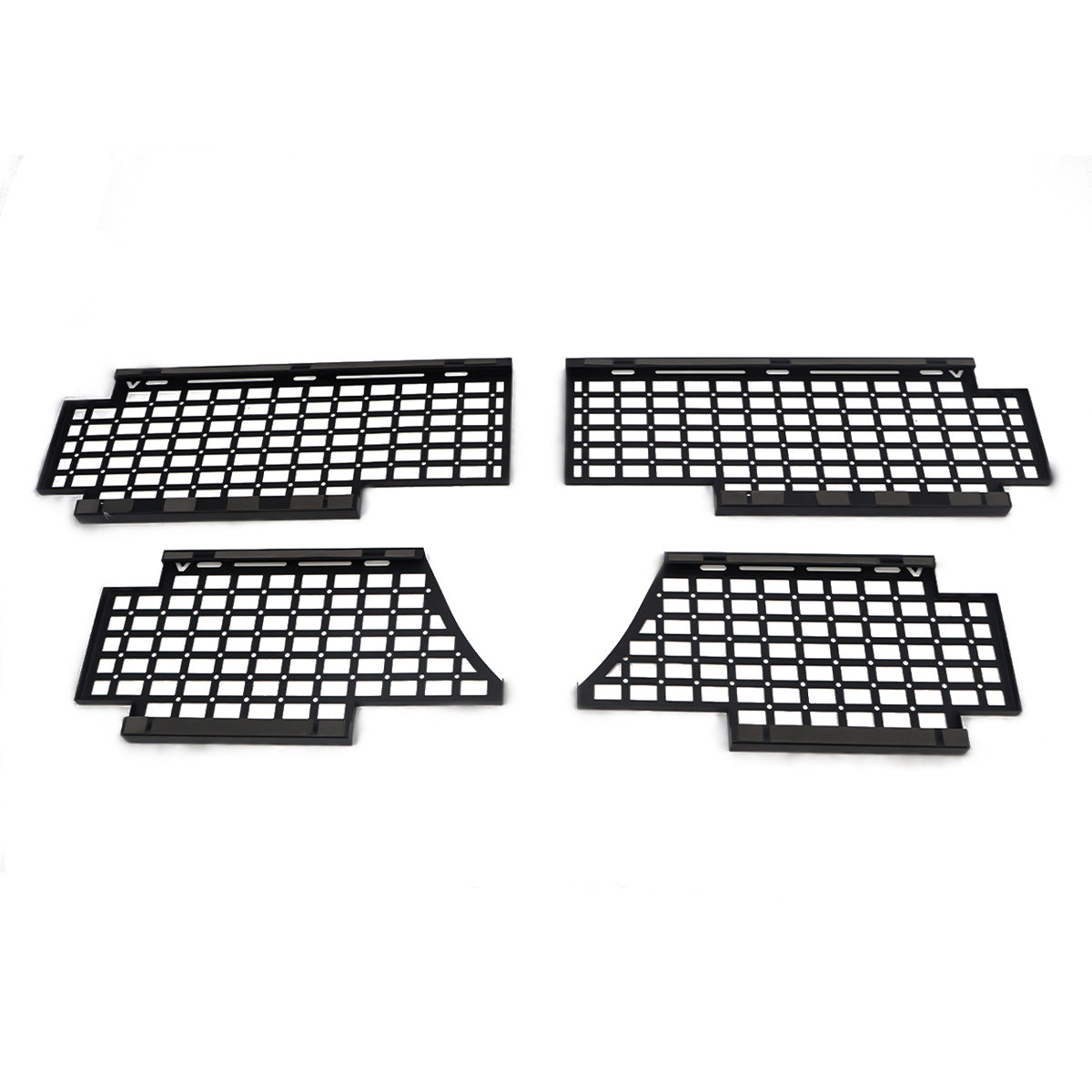 PLOMOR heavy-duty steel body side utility panel for Ineos Grenadier. Features a MOLLE grid system for mounting exterior overlanding and recovery gear.