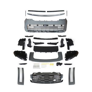 PLOMOR SV-style front bumper kit in Bronze and Painted Black for Range Rover L460 (2022+), made from durable PP for an aggressive, luxury two-tone appearance