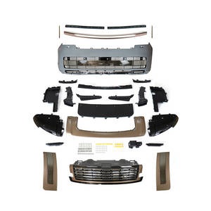 PLOMOR SV-style front bumper kit in Gloss Black for Range Rover L460 (2022+), made from durable PP for an aggressive, sporty appearance.