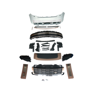 PLOMOR SV-style front bumper kit for Range Rover L460, made from durable injection-moulded PP, enhancing the vehicle's dynamic presence with a sporty and aggressive looK