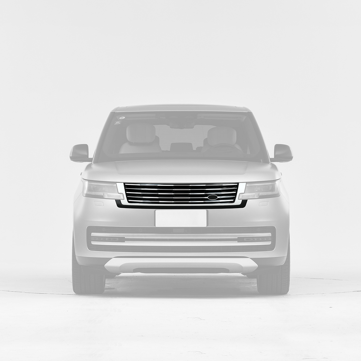 PLOMOR SV-style front grille close-up for Range Rover L461, highlighting the durable ABS construction, premium chrome plating, and precise OEM fitment clips.