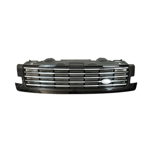 PLOMOR SV-style front grille close-up for Range Rover L461, highlighting the durable ABS construction, premium chrome plating, and precise OEM fitment clips.