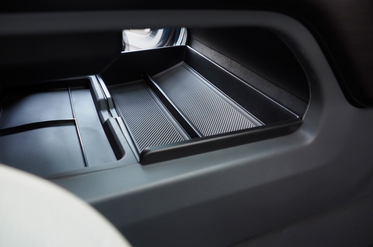 Maximize Storage Space - PLOMOR Defender 90/110 L663 Lower Centre Console Storage Tray – Flocked or Silicone