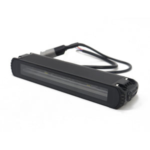 PLOMOR slimline LED light bar for Ineos Grenadier. Features durable aluminum housing and dual-mode white/amber illumination for auxiliary and signaling use.