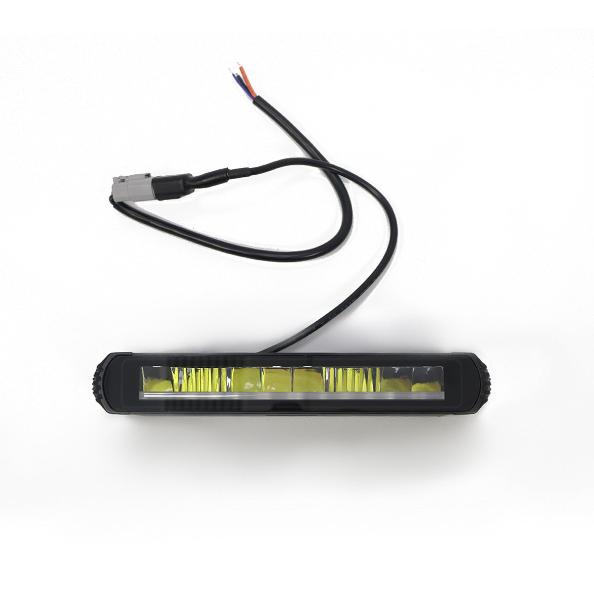 PLOMOR slimline LED light bar for Ineos Grenadier. Features durable aluminum housing and dual-mode white/amber illumination for auxiliary and signaling use.