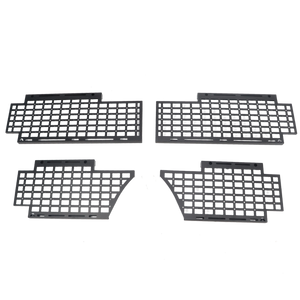PLOMOR heavy-duty steel body side utility panel for Ineos Grenadier. Features a MOLLE grid system for mounting exterior overlanding and recovery gear.