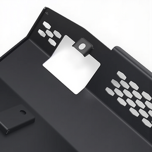 PLOMOR heavy-duty steel front skid plate for INEOS Grenadier. Provides robust undercarriage protection for the engine and differential during off-road use.