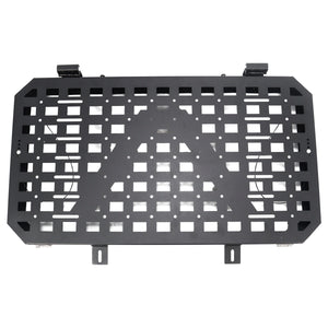 PLOMOR tactical side window armor panel for INEOS Grenadier, MOLLE grid design, powder-coated steel, durable off-road protection, supports mounting gear and accessories