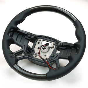 Perforated Performance Steering Wheel  – Carbon Fiber+Nappa/ Nappa+Mahogany / Nappa Options-6