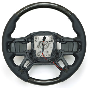 Perforated Performance Steering Wheel  – Carbon Fiber+Nappa/ Nappa+Mahogany / Nappa Options-7